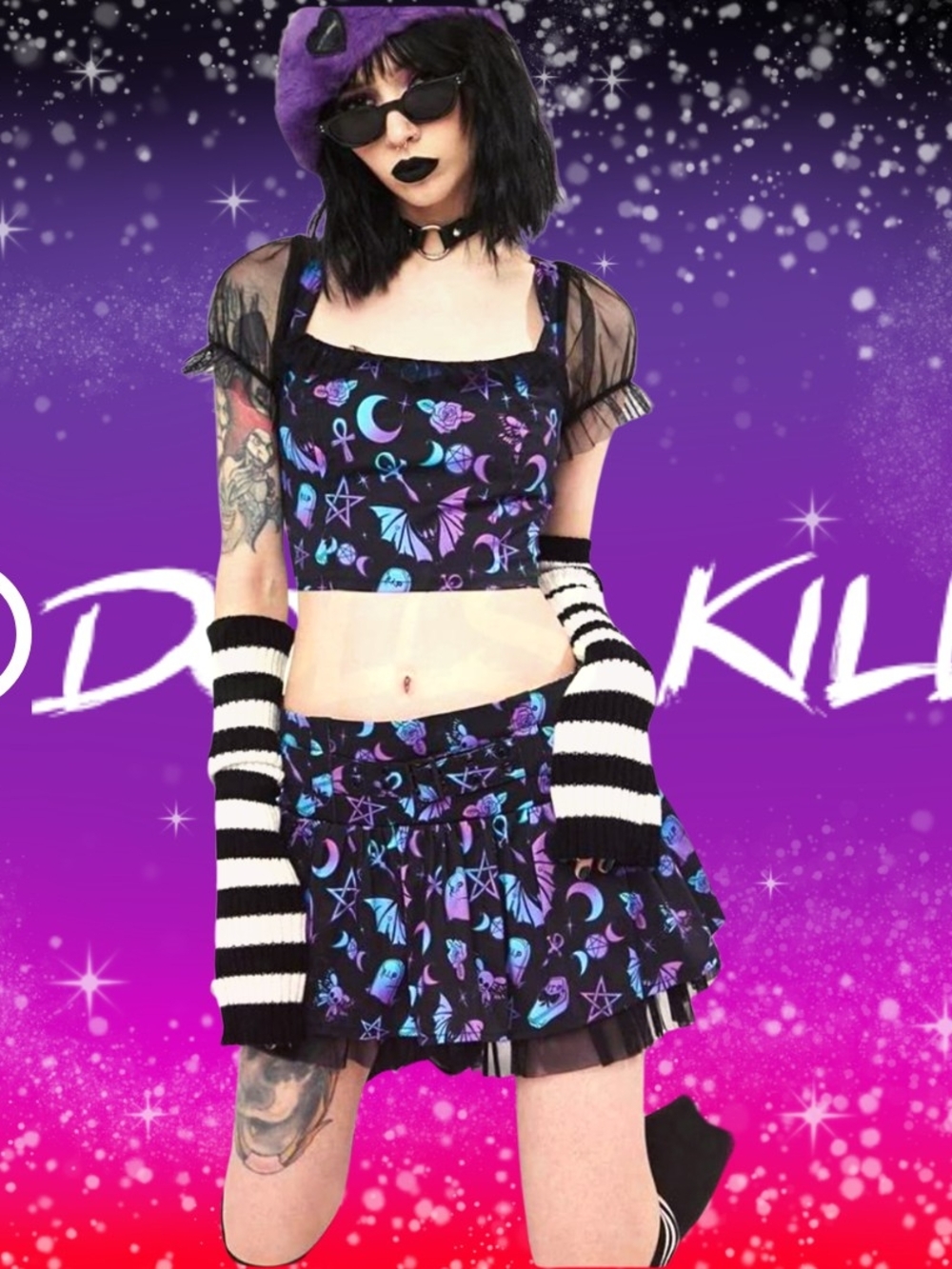 Dolls Kill Grave Girls Mystical Aura Mini Skirt